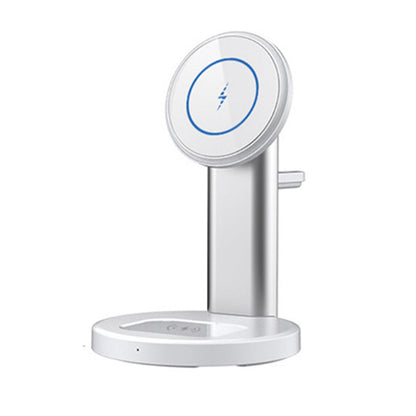 3-in-1 Wireless Magnetic Charging Station Charger Stand for iPhone Apple Watch AirPods Wireless Charging Phone White