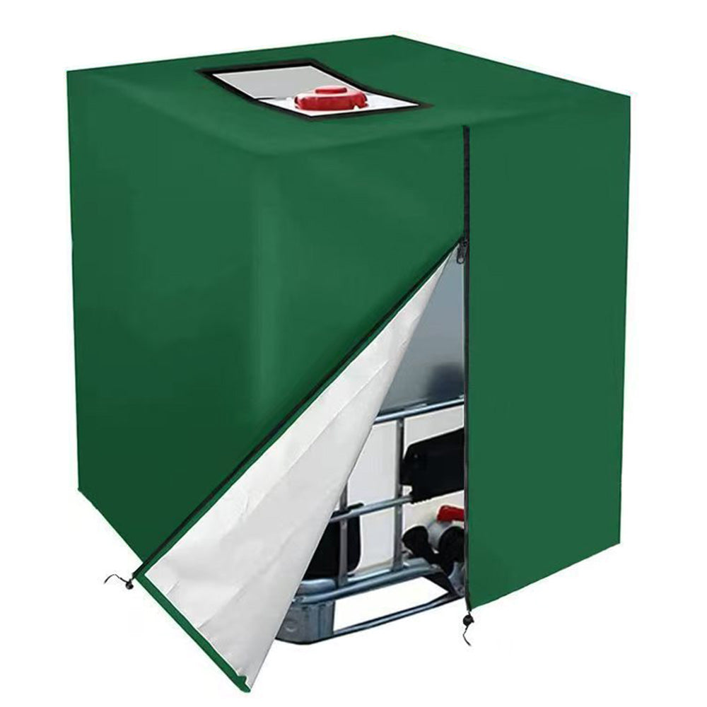 420D Oxford Fabric Cover for 1000L IBC Water Tank with Zipper - Green