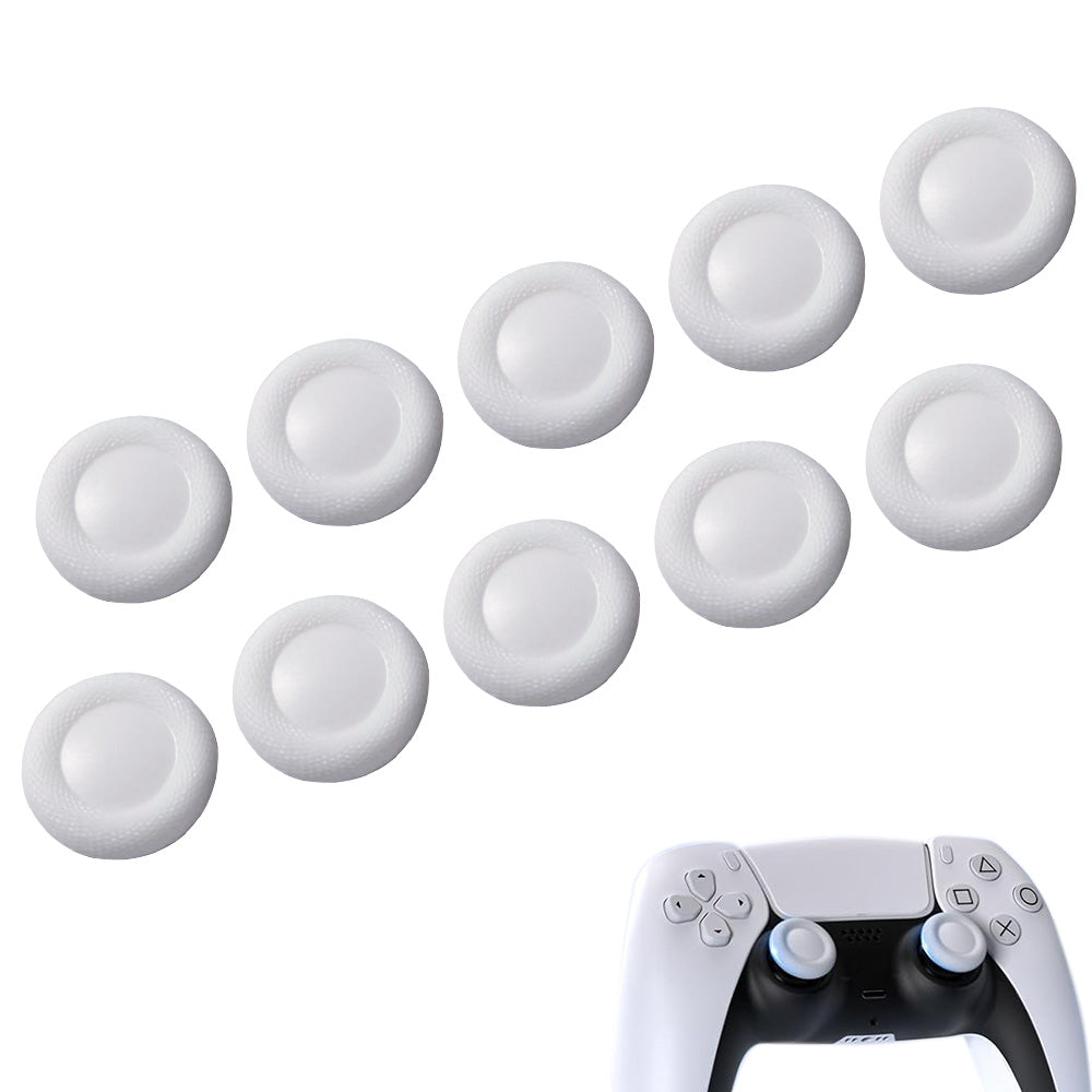 10 Pack TPU Thumb Grip Caps for PS4 and PS5 Controller Joysticks - White