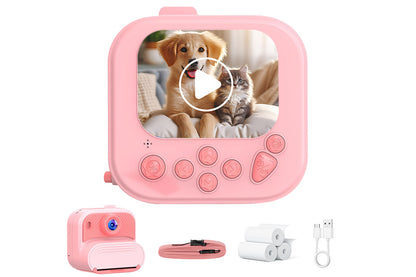 boy and girls DIY Instant Print Camera with 48MP Photo Printer-Pink