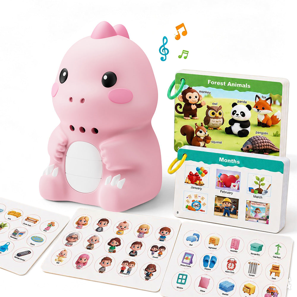 Dinosaur English Learning Touch Pen with 600 Words Cards Stickers - Pink