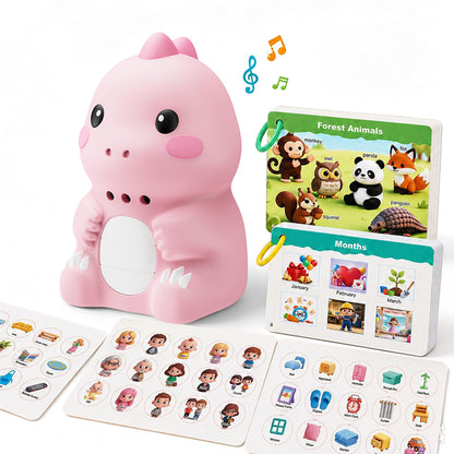 Dinosaur English Learning Touch Pen with 600 Words Cards Stickers - Pink