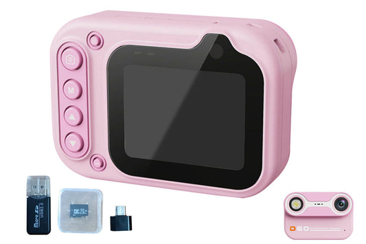 Swimming Camera Kids Digital Underwater Dual-Screen Camera for Swimming Sports Shoots-Pink Color