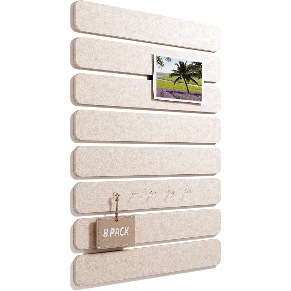 8 Piece Self Adhesive Felt Display Strips with 35 Push Pins - Camel