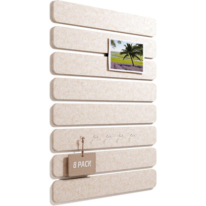 8 Piece Self Adhesive Felt Display Strips with 35 Push Pins - Camel