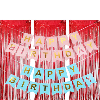 Set of 3Pcs 2M Fringe Curtain Backdrop Curtain Photo Booth Props Streamers Party Decorations Red