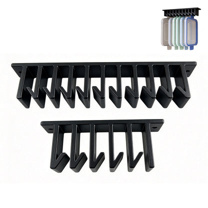 2 Pack 5 Grids Under Shelf Lid Organizer Slide In for Cabinet Storage - Black