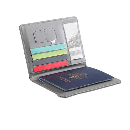 RFID Blocking Passport Holder Travel Passport Wallet Card Holder Gray