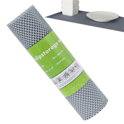 Non-Adhesive Drawer and Shelf Liner for Cabinet Wardrobe -Grey
