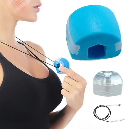 Jaw Line Exercise Fitness Ball Trainer Muscle Neck Face Exerciser Toning Device-Blue
