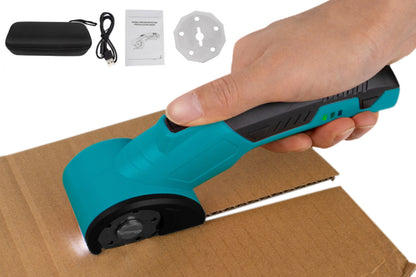 USB Cordless Electric Scissors Rechargeable Fabric and Cardboard Cutter-Blue