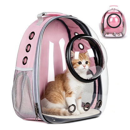 Space Capsule Pet Carrier Backpack with Clear Window - Pink