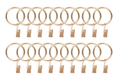 18-Pack Metal Curtain Rings Clips 4.0mm Wire 50mm Inner Diameter-Gold