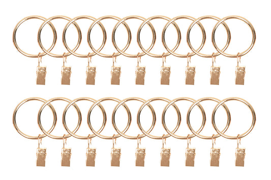 18-Pack Metal Curtain Rings Clips 4.0mm Wire 50mm Inner Diameter-Gold