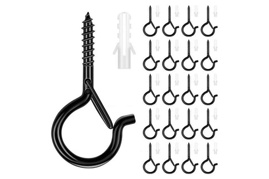 20PCS Q Hanger Hooks with security Buckle Windproof Screw Hooks for Lights Plants