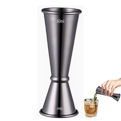 Stainless Steel Double Jigger Cocktail Bar Measuring Cup - Black