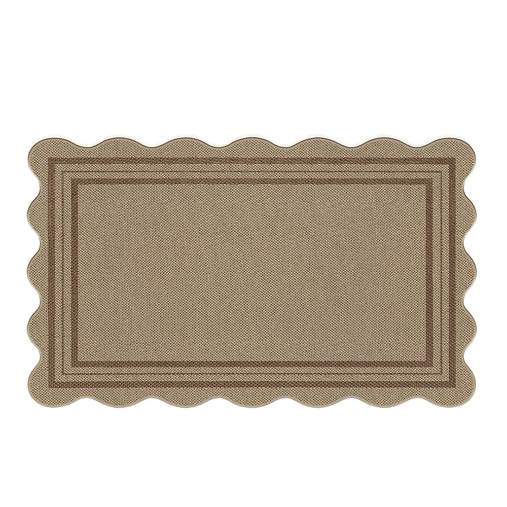 Geometric Crystal Velvet Area Rug Non-Slip Washable Floor Mat - Khaki
