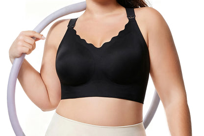 Seamless Bra for Women Adjustable Wirefree Bra-Black