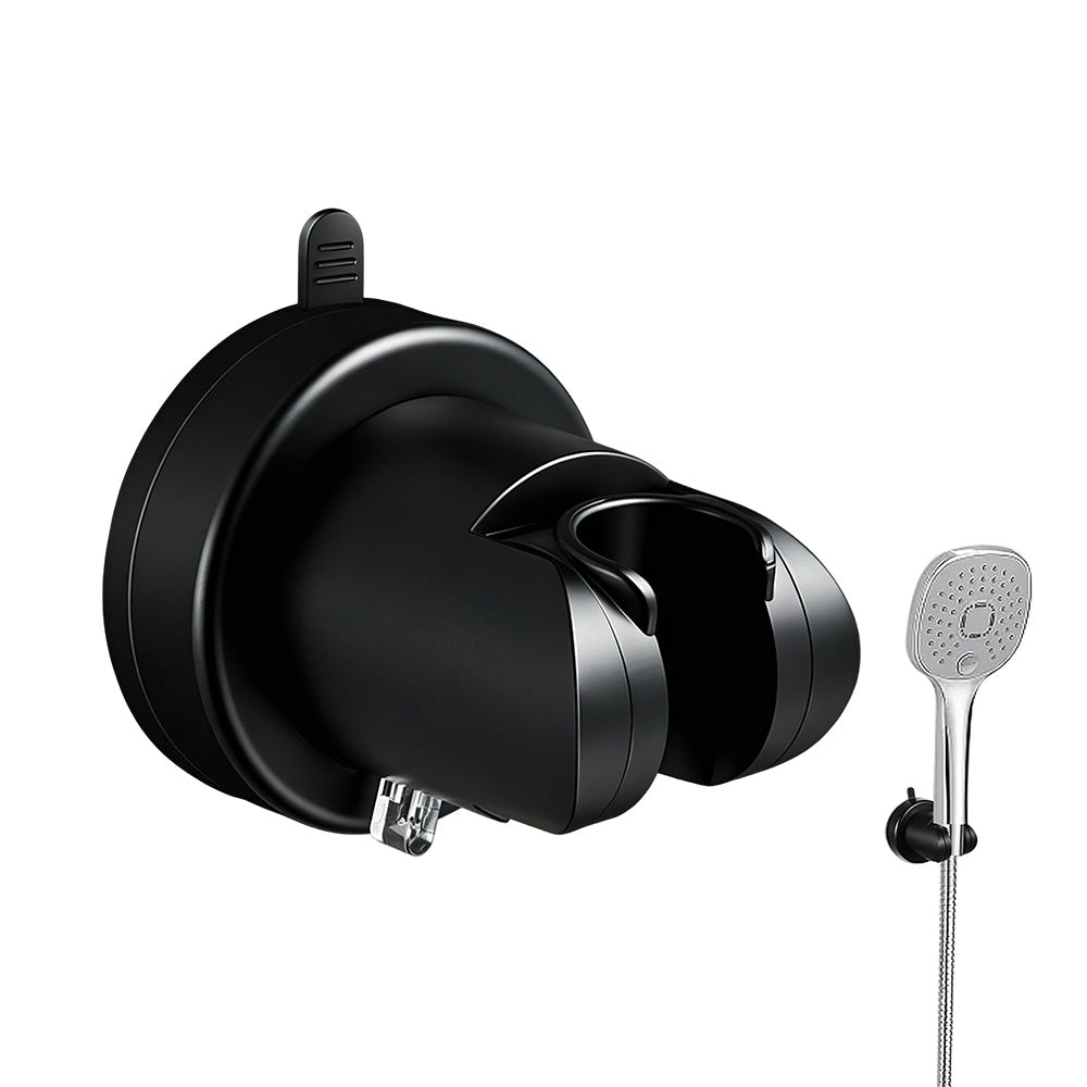 Adjustable Vacuum Suction Shower Head Holder with No Drill Mount - Black