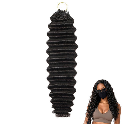 16inch Deep Wave Synthetic Feather Hair Extensions for Braids - Style 2