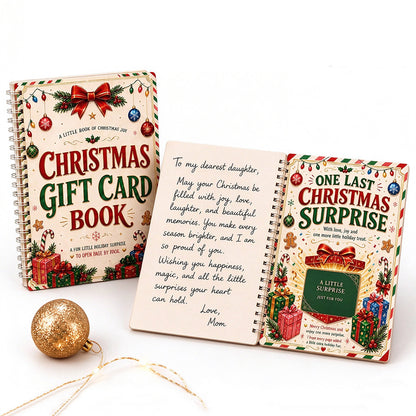 DIY Christmas Gift Card Book with Spiral Binding and Handwritten Notes - Style1