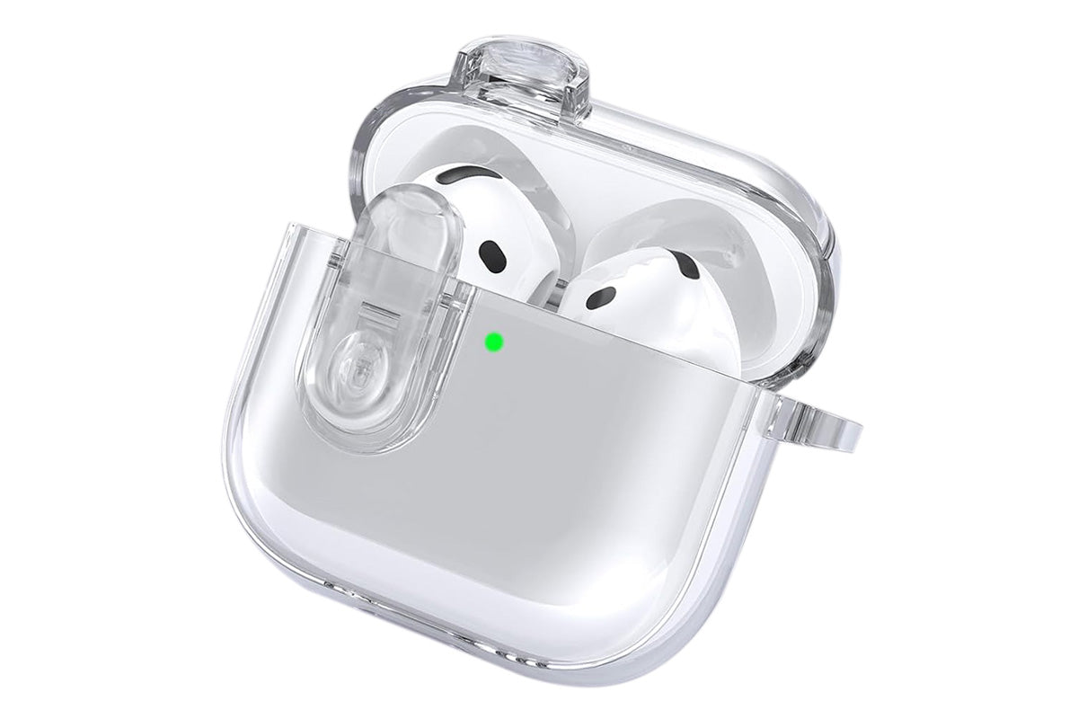 Earphones Case Compatible with Apple Airpods 4 Soft TPU Clear Earbuds Case-Clear