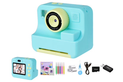 Instant Print Camera for  1080P Digital Inkless Camera with 32G TF Card-Blue