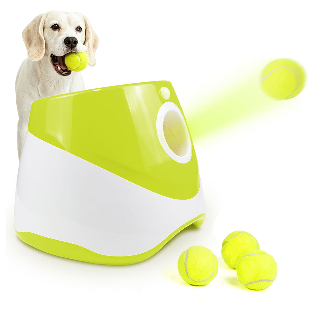 Automatic Dog Tennis Ball Launcher with 3 Balls - Green