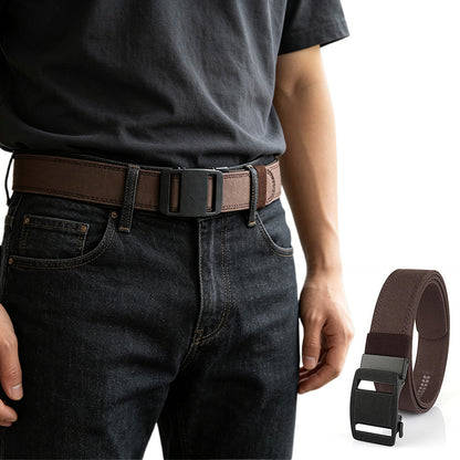Double Layer Thickened Tactical Belt with Automatic Buckle - Coffee
