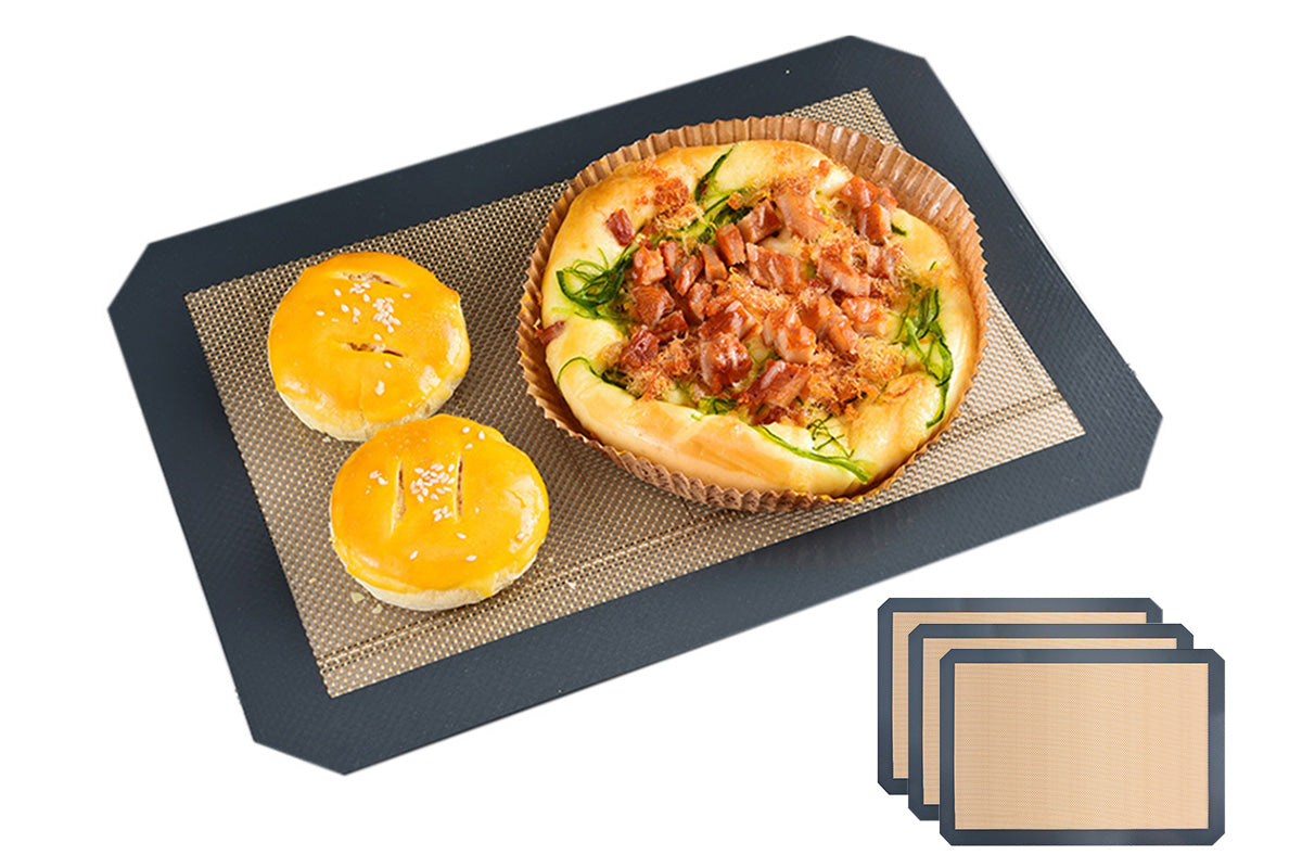 3PCS Silicone Baking Mat Reusable Oven Baking Sheet for Cookie Bread Pastry