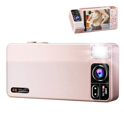 Digital Camera with 270 Degree Rotating Lens for Selfie Vlog -Pink