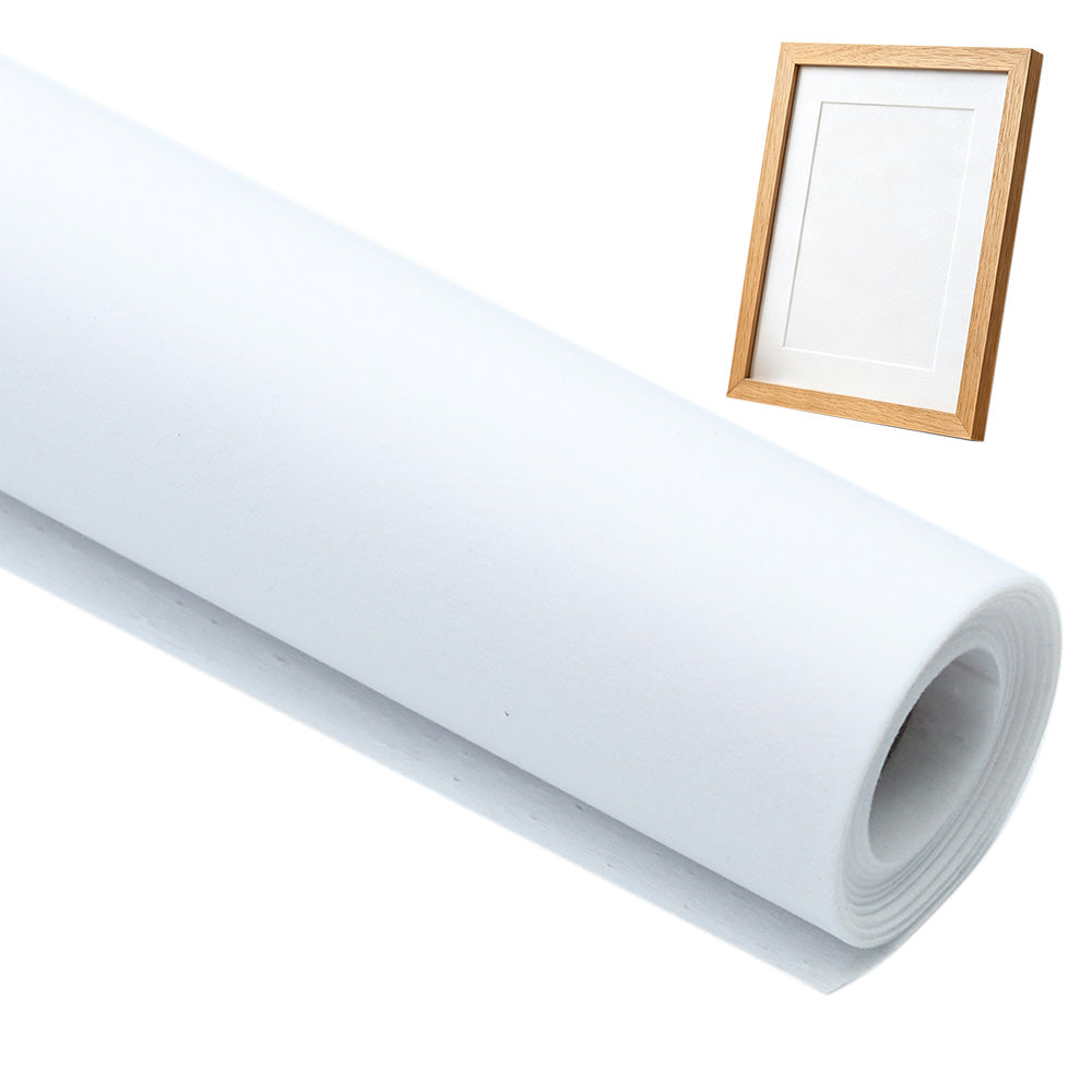 150x50cm Self Adhesive Flocking Fabric Roll for Crafts and Liners - White