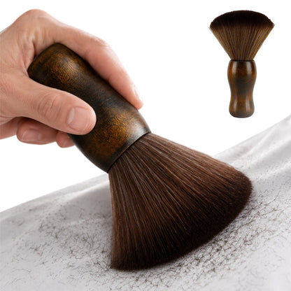 Soft Hair Sweeper Brush with Storage Case Neck Duster Brush - Brown