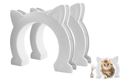 2Pcs White Cat Ear Pet Door Frame for Interior Door
