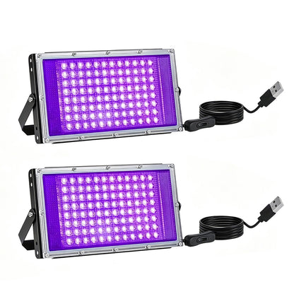 2Pieces 96 LED Purple Stage Ambient Light for Halloween Christmas Party