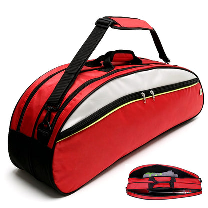 Badminton Bag for 4 to 6 Rackets with Shoe Compartment  - Red
