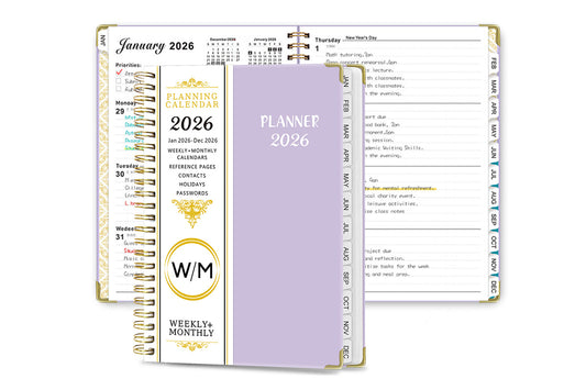 2026 Planner Weekly Monthly A5 Daily Organizer January to December Notebook -Black