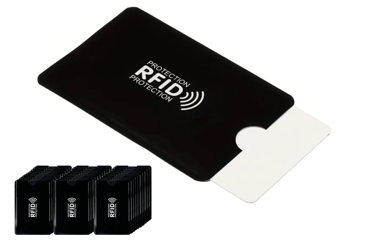 30 PCS Slim RFID Blocking Card Sleeves Credit ID Protector Wallet Shield-Black