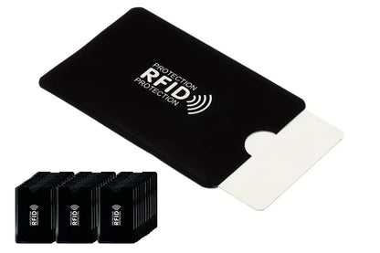 30 PCS Slim RFID Blocking Card Sleeves Credit ID Protector Wallet Shield-Black