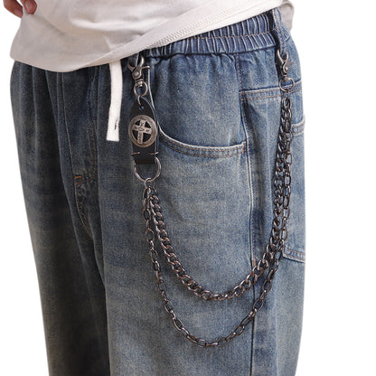 Punk Pant Chain Key Jean Wallet Chain - Double-layer Black