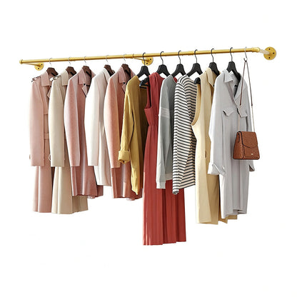183cm Galvanized Carbon Steel Wall Mounted Clothes Rack - Gold
