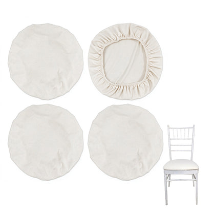 4 Piece Stretch Removable Dining Chair Seat Cushion Slipcovers - Beige