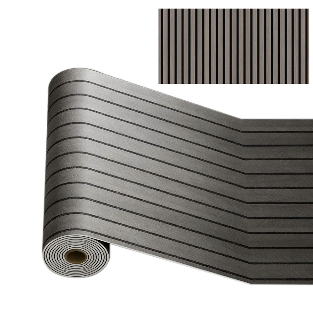 Self Adhesive PVC Slat Wall Panel with Faux Engineered Wood Grain - Grey