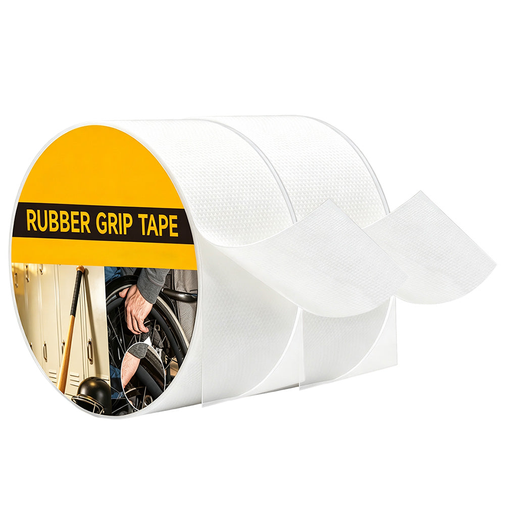 2 Piece 5m Self Adhesive Rubber Anti Slip Grip Tape for Handles - White