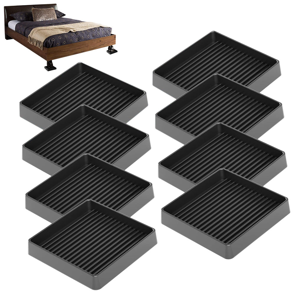 8 Piece Rubber Furniture Leg Floor Protectors - Black