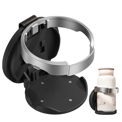 Adjustable Folding Car Door Cup Holder Clip-On Drink Organizer - Black