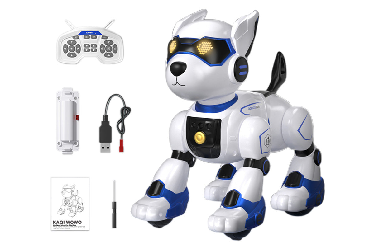 Remote Control Robot Dog Toy Programmable RC Robot Puppy Smart Stunt Robot Pet-Blue
