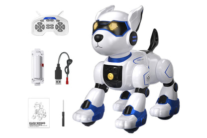 Remote Control Robot Dog Toy Programmable RC Robot Puppy Smart Stunt Robot Pet-Blue