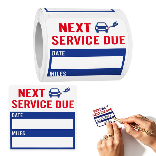 300 Pieces Vehicle Maintenance Reminder Labels for Car - Blue