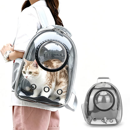 Space Capsule Pet Carrier Backpack with Clear Window - Grey